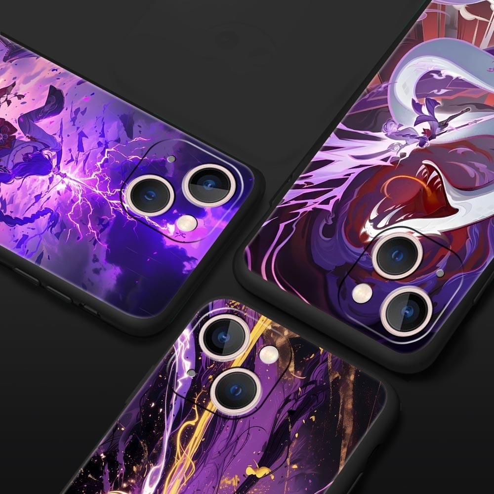 Чехол для телефона iPhone 17 16e 15 14 13 12 11 Pro Max SE 7 8 Plus Оболочка iPhone 16 Мягкий ТПУ Чехол Райден Сёгун Genshin Impact
