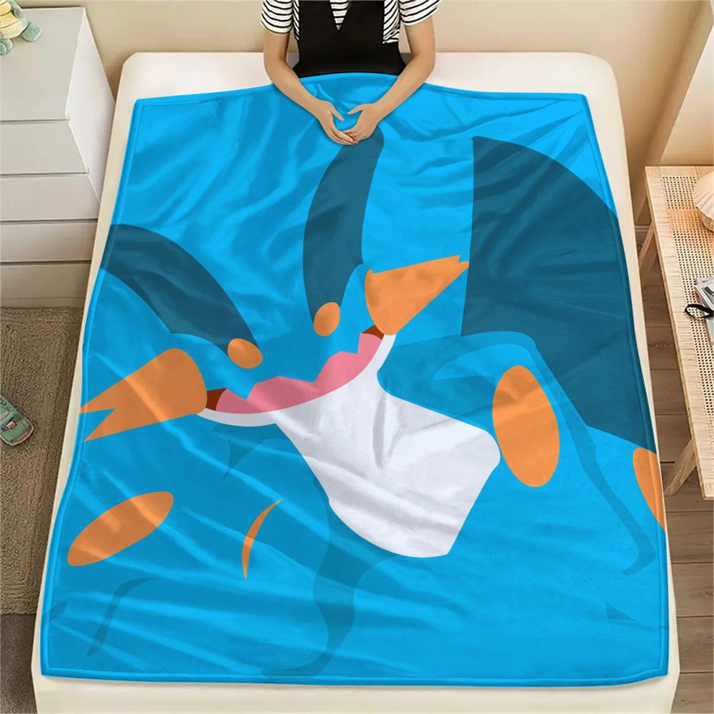 Swampert Print Flannel Blanket, High quality Comfortable for All Seasons, Home Decor, Warmth and Comfort
