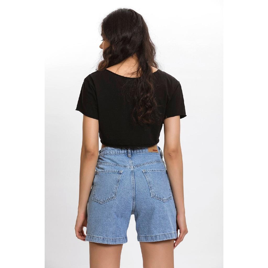 Женские джинсовые шорты Jean Stone Color с высокой талией