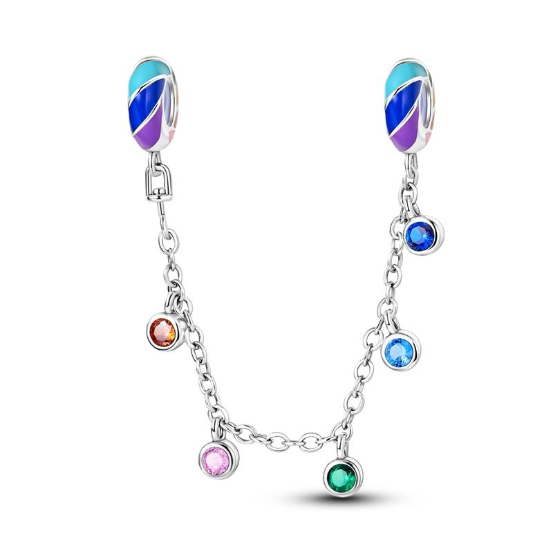 New 925 Silver Color Evil Eye Stars Moon Butterfly Cat Safety Chains Charms Beads Fit Diy 925 Bracelets DIY Jewelry