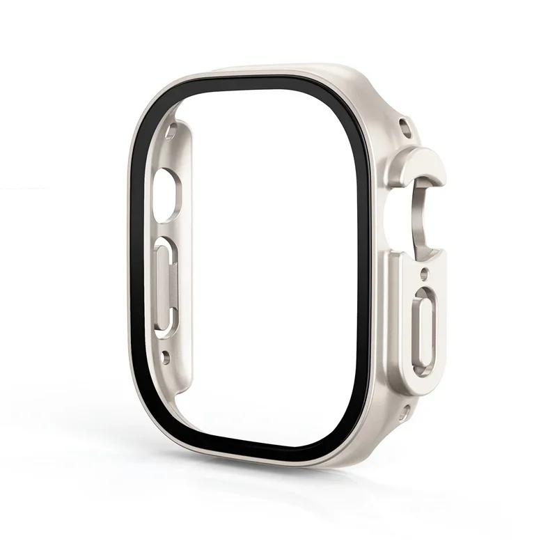 Закаленное стекло HD+Чехол для Apple Watch Ultra 3/2/1 49 мм PC Бампер+Защитная пленка для экрана iWatch Series Ultra 3 49 мм Аксессуары