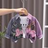 0-5-Year-old Boys' Outerwear Children's Fashionable Color Blocked Graffiti Shirt Casual English Letter Clothes For Boys' Babies