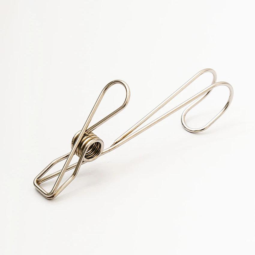 Space-Saving Multi-Purpose Hanging Stainless Steel Clip 4P Silver
