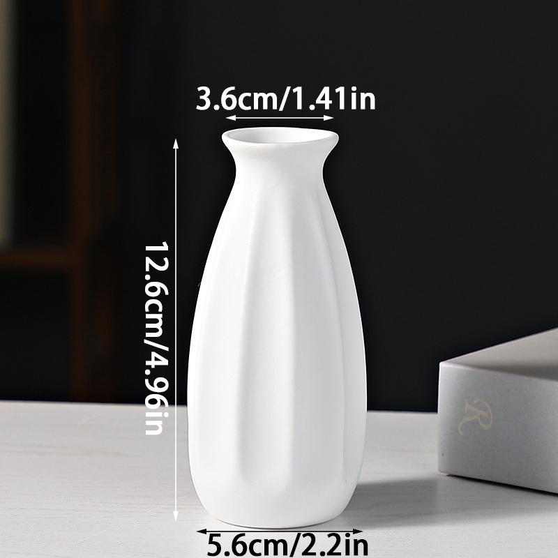 Белая мини-керамическая ваза, простая скандинавская ваза для цветов, домашняя ваза для гостиной, украшение для стола, свадебная вечеринка