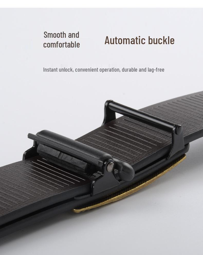 Chinese Zodiac Retro Men's Automatic Cowhide Leather Belt