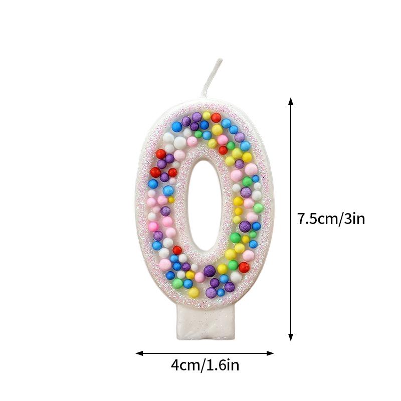 Colored Balls Digital Candles Unique 0-9 Number Birthday Cake Candles Fun Glitter Cupcake Topper Wedding Birthday Party Supplies