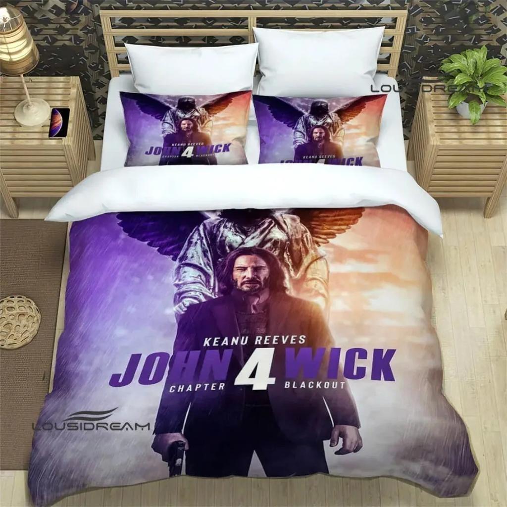 Набор постельного белья для спальни John Wick Мягкое Современное покрывало Удобное Детское Постельное белье Мягкое пододеяльник Удобное покрывало и наволочка