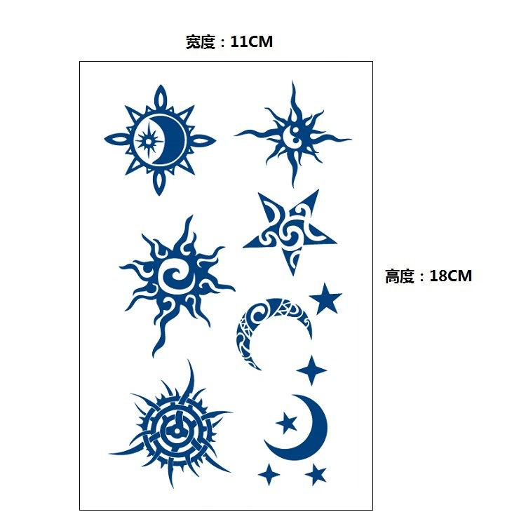 Постепенное изменение геометрический травяной сок лиса кит русалка имитация татуировки наклейка, переводная наклейка на воду