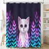 Шторка для душа с кошкой Милый котенок Домашнее животное Животное Декор ванной Водонепроницаемая подкладка Современный деревенский стиль Домашний декор Художественный узор Уникальный Де