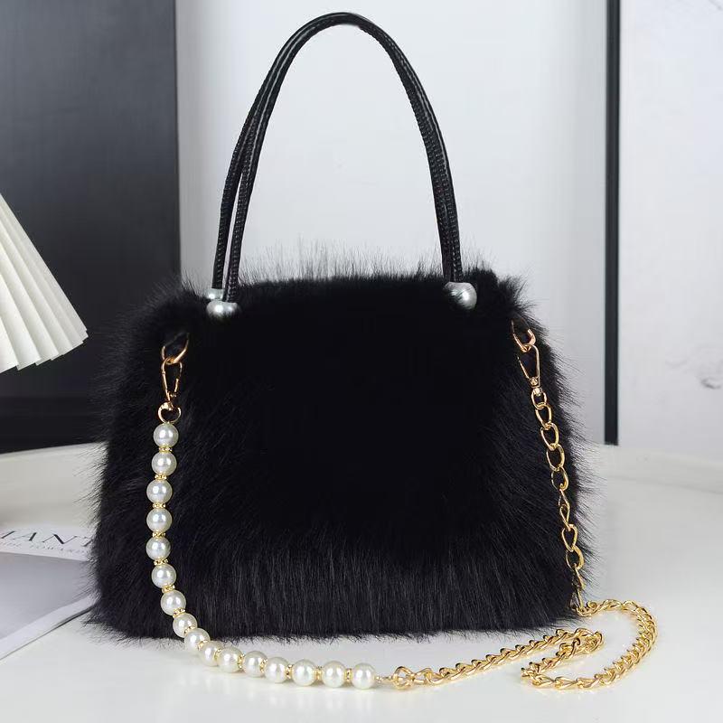 Жемчужная пушистая сумка - 2025 трендовая весенне-летняя женская сумка через плечо