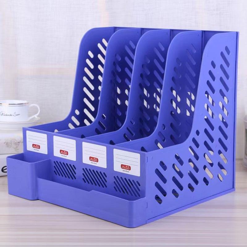 Four-Tier Plastic File Holder & Desktop Storage Organizer.