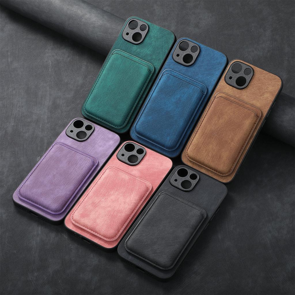 2 в 1 съемный магнитный чехол для карт Solt Leather для iPhone 15 Pro Max 14 Plus 13 12 Mini Xs XR 7 8 Se 2022 для Magsafe Cover