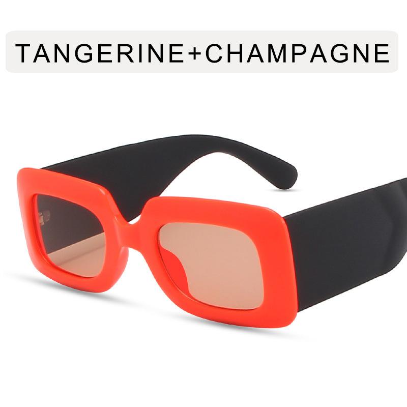 Европейско-американский стиль Женские солнцезащитные очки Прямоугольная форма Широкая дужка Женские солнцезащитные очки Новые стильные Мужские солнцезащитные очки