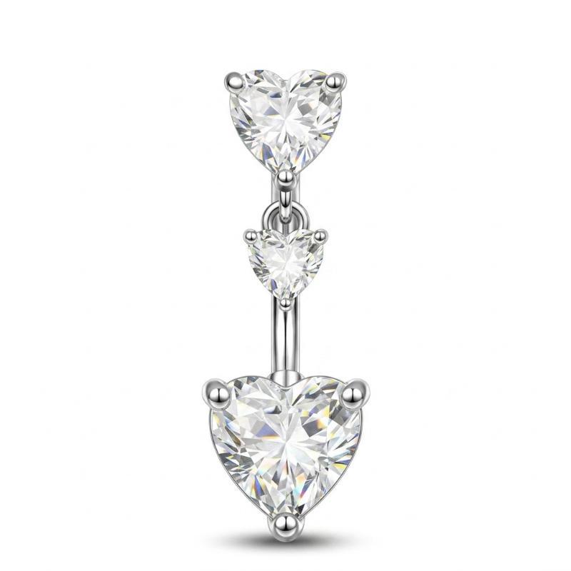 Изогнутые кольца для пупка Кристаллы Сексуальные украшения для тела Пирсинг пупка Цепочки Цветок Сердце Пирсинг пупка Umbigo Ювелирные изделия из нержавеющей стали