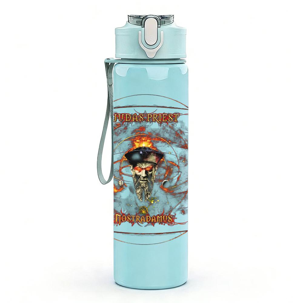 1PC Western Cowboy Circular Ornate Retro Print 750ml Portable Sports Water Bottle Leakproof Gym Outdoor Travel Drink Cup