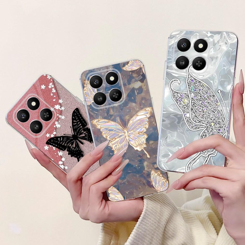 For Honor 400 Smart 2025 Case Fashion Bamboo Flower Soft Silicone Clear Bumper Protective Cover For Honor 400 Lite ABR-NX1 Funda