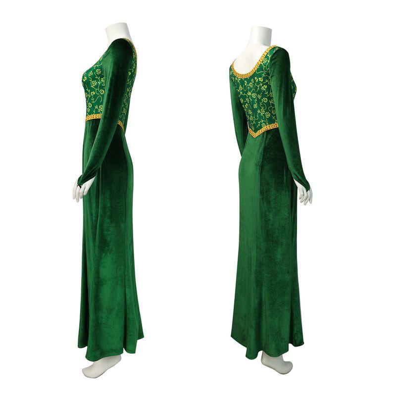 Shrek Princess Fiona Cosplay Costume Princess Fiona Green Long Dress Cosplay Costume