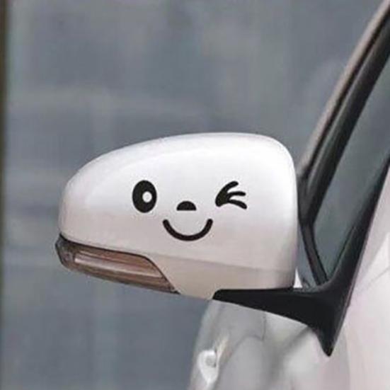 Креативная наклейка на автомобиль с улыбающимся лицом, съемный ПЭТ