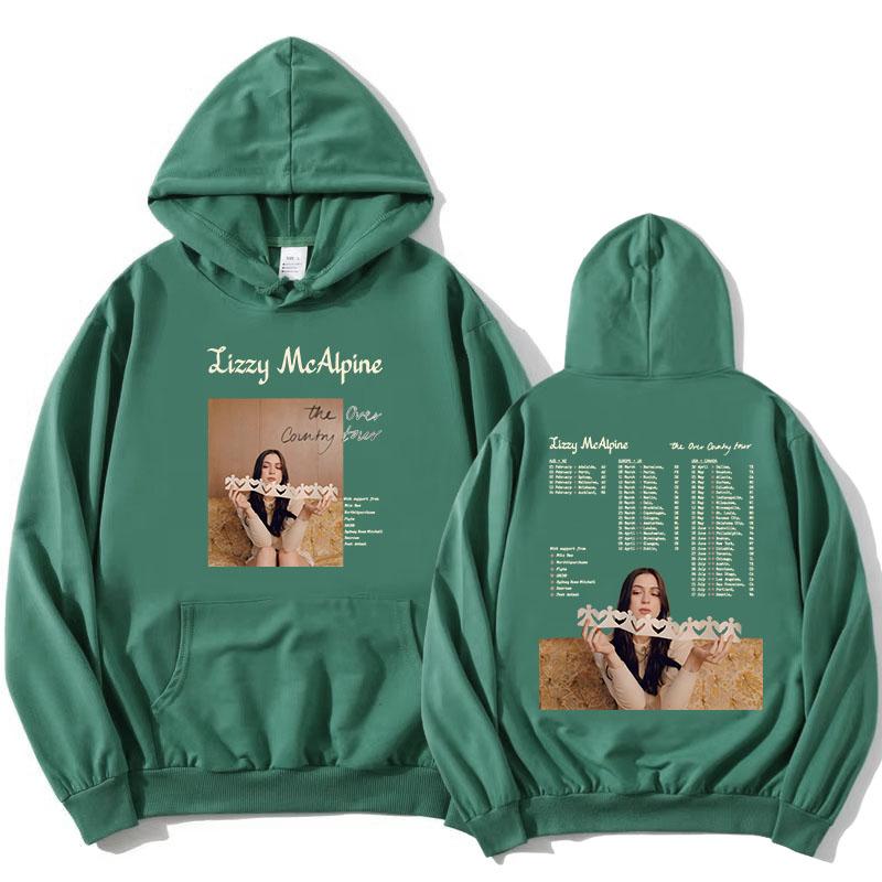 Худи Over Country Tour Lizzy MCalpine Повседневная одежда для женщин и мужчин Свитшот с капюшоном с длинным рукавом Модный свитшот с графическим принтом