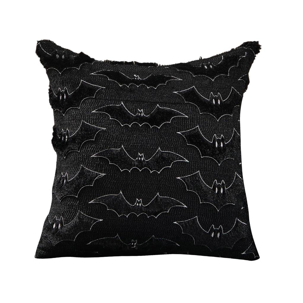 Plush Pillowcase With Pumpkin Embroidery Halloween Decoration