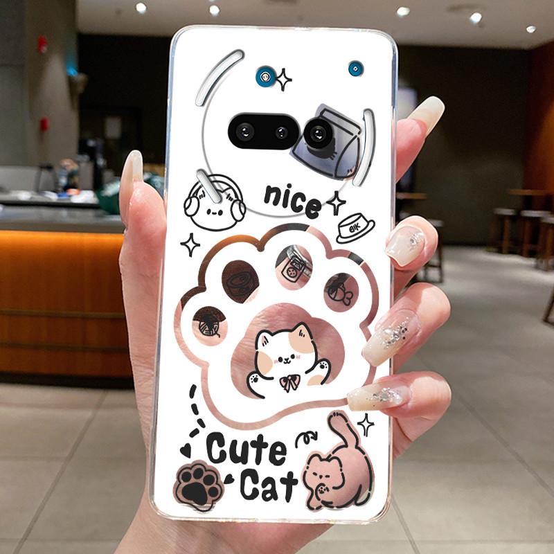 Casing For Nothing Phone 3a Case For Phone3a Back Cover Aesthetic Fashion Cute Cat Cartoon Soft Silicone Transparent Phone Case