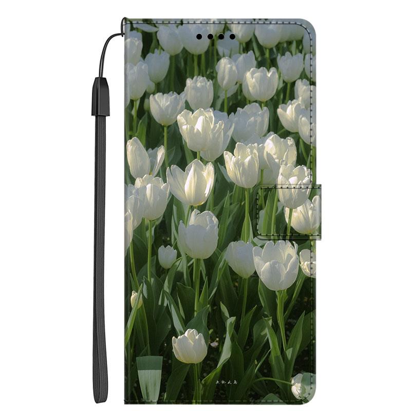 Защитный Роскошный Кожаный Чехол-Книжка на Магните Для Xiaomi Mi 11 Ultra с Рисунком Цветка Ударопрочный Чехол-Обложка Capa