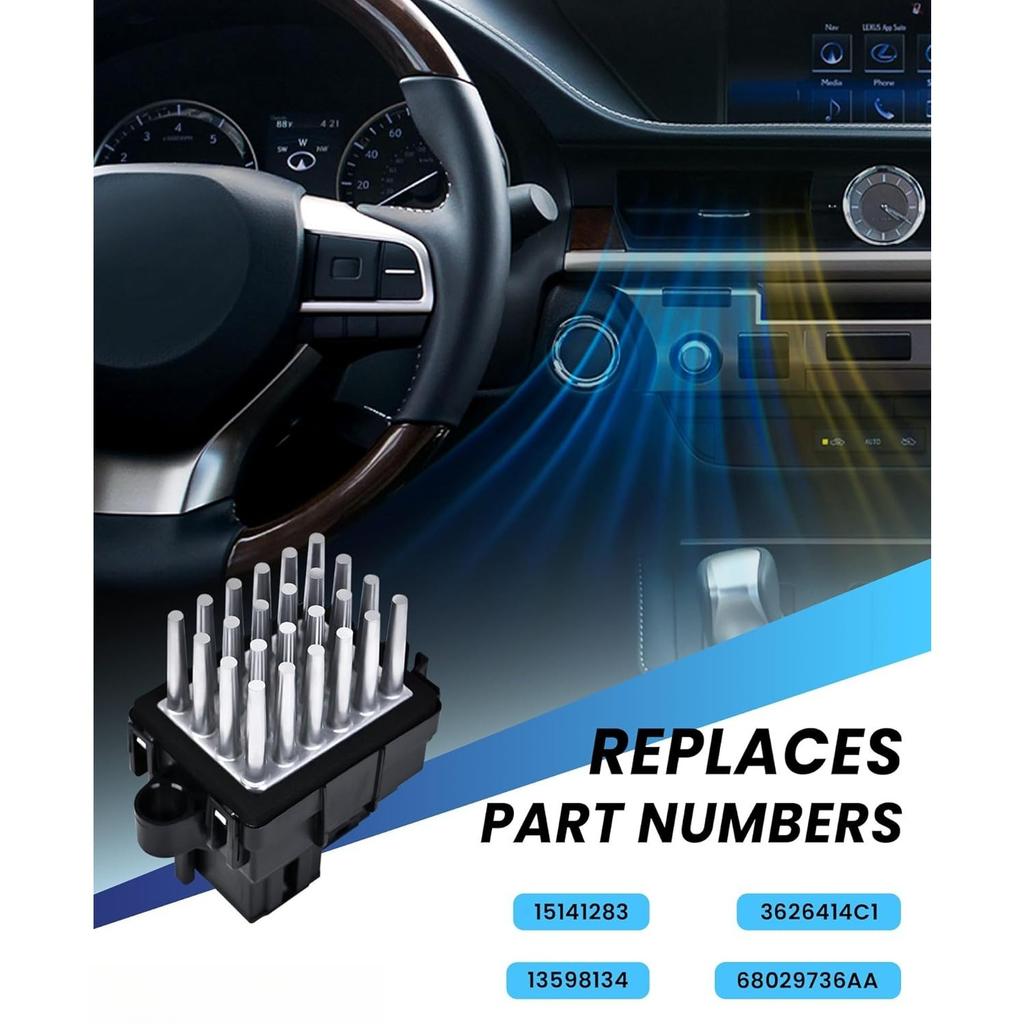 Blower Motor Resistor for Select 2007-2013 Chevy Silverado Tahoe Equinox/GMC Sierra Yukon/Buick/Cadillac/Dodge/Chrysler Replace #15141283 13598134