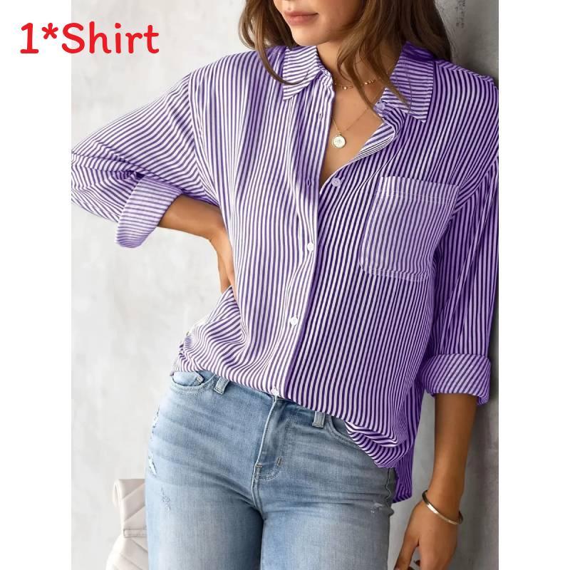 Streetwear Loose Fit Shirt With Long Sleeves For Casual Women