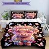 3PC Custom Name Pink Cow Heart Glasses Bedding Set Duvet Cover Closure Includes 1 Duvet Cover & 2 Pillowcases for Bedroom