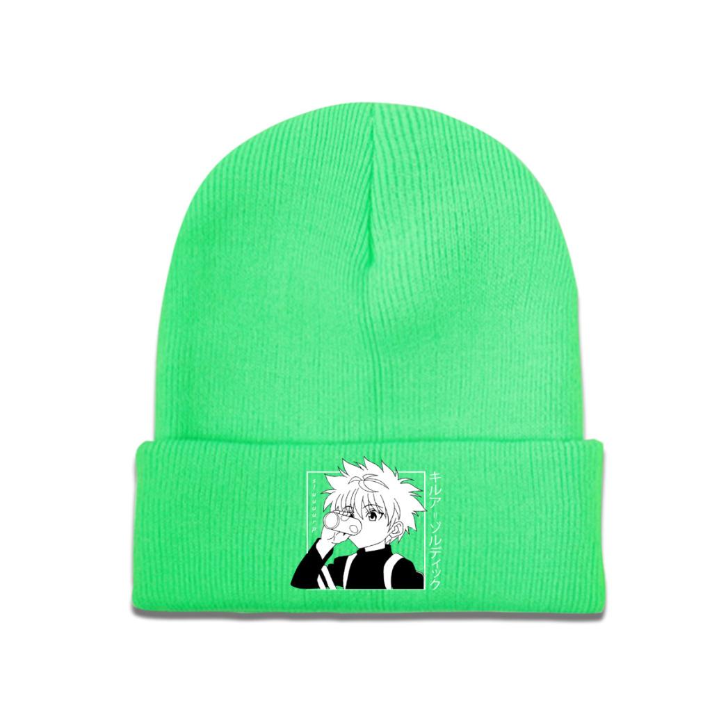 Kawaii Hunter X Hunter Killua Zoldyck Knitted Hat for Women Unisex Skullies Beanies Winter Hats HXH Anime Manga Casual Cap