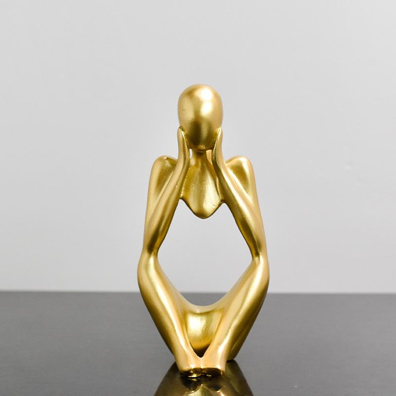 Sand Color The Thinker Abstract Statues Sculptures Yoga Figurine Nordic Living Room Home Decor Decoration Maison Desk Ornaments