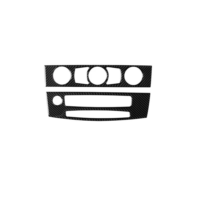 2 шт., углеродное волокно, центральная консоль автомобиля, кондиционер, CD-панель, декоративная накладка для BMW 5 серии E60 2008-10, аксессуары