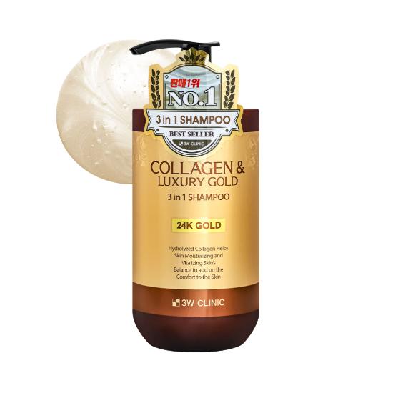 3w Clinic Коллаген и Роскошное Золото Комплексный Уход (Шампунь, Гель для душа, Лосьон для тела, Эссенция для волос, Мист для волос, Ампула для волос) (20 вариантов)