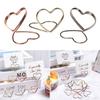 Форма сердца Кольцо Форма Бумага Струбцина Зажимы Подставка Держатель для цифр на стол Карточка места Фотографии Зажимы