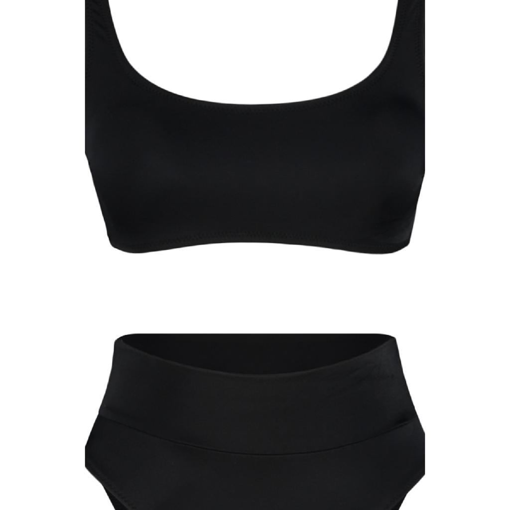 Черный комплект бикини с высокой талией и полыми ногами Tbess22bt0010