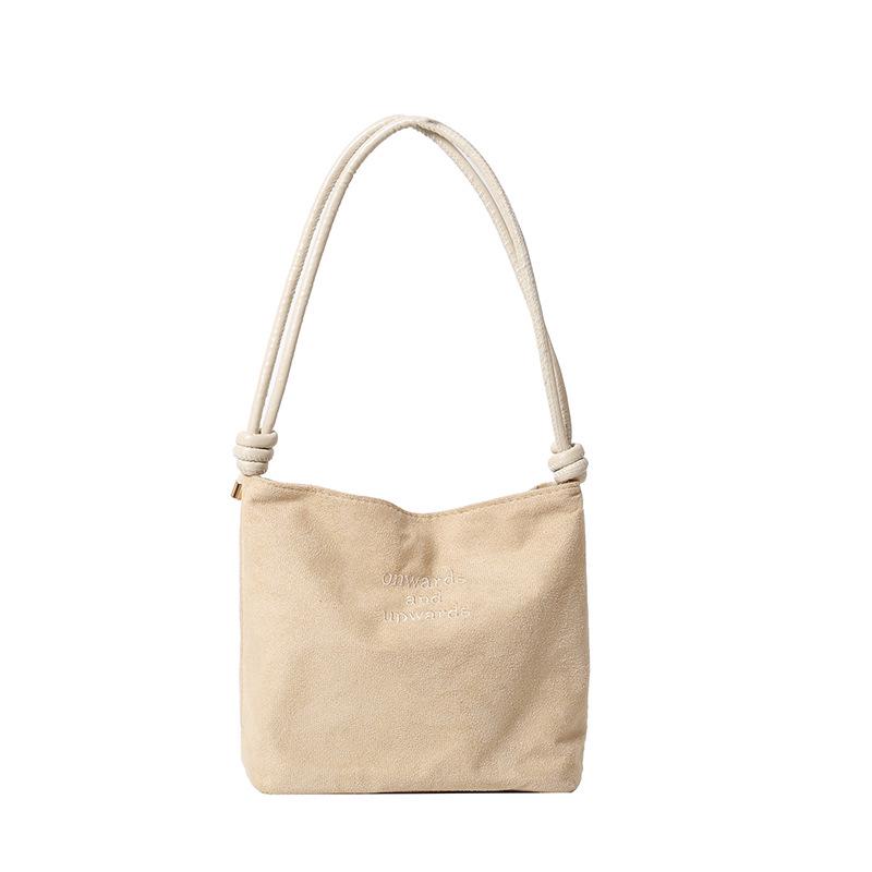 Сумка-тоут из оленьей кожи большой вместимости, трендовая, простая, однотонная, весна 2024