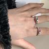 925 пробы стерлингового серебра простые красочные кольца с сердечками из камня для женщин геометрические модные простые открытые ручные украшения для аллергиков на вечеринку подарок
