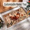 Fox Theme Crystal Velvet Floor Rug Personalized Custom Name Text Warm Carpet Home Decoration