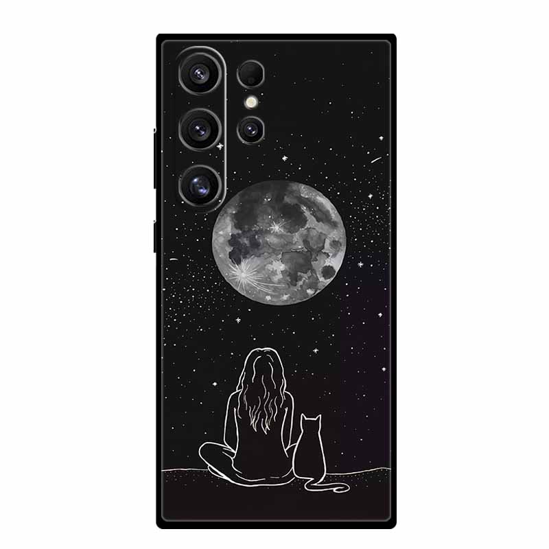 Чехол для телефона Samsung S25 Ultra S 25 Ultra Черный силиконовый мягкий задний чехол для Samsung Galaxy S23 S22 S24 Ultra Чехол Funda