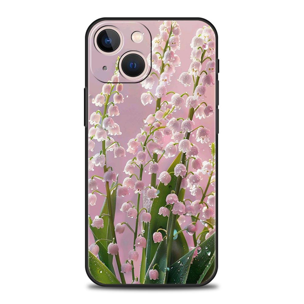 Прозрачный цветочный чехол-бампер Ландыш для iPhone 17 16 15 14 13 12 Pro Max 11 Pro Max 17 AIR Plus Мягкий ТПУ Корпус Сумки
