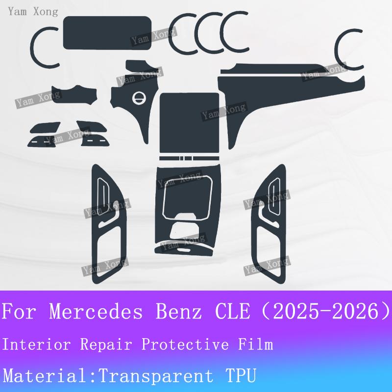 For Mercedes-Benz CLE C236 Navigation screen Protection Sticker Full set interior Film Gear Panel Transparent Anti-scratch Films