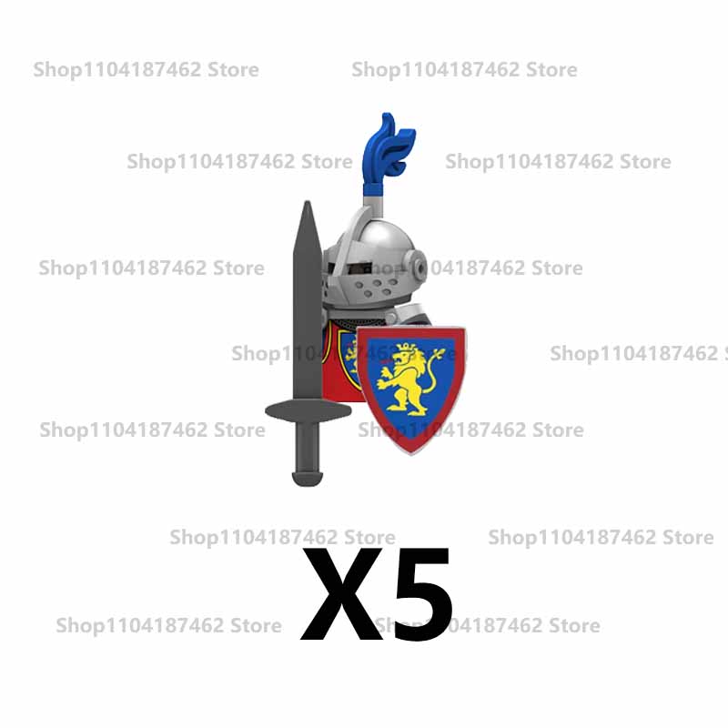 Средневековый Военный Замок Рыцарь Армия Набор Строительные Блоки Зеленый Дракон Воин-волк Война Роз Боевой Конь Оружие Кирпичные Игрушки