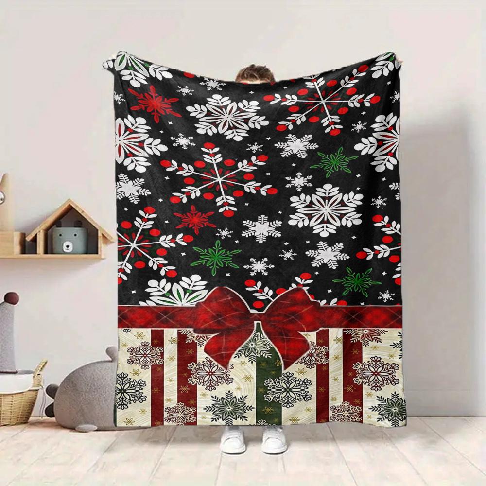 1Pc Christmas Gingerbread Decorations Blanket Soft And Comfortable Casual Warm Camping Travel Christmas Halloween Gift M91739
