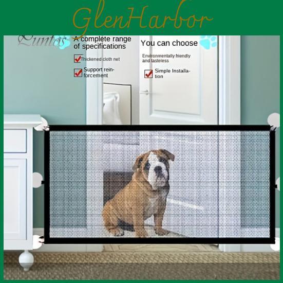 Gate Mesh Pet Dog Screen Gate Baby Puppy Indoor Safety Fence Guard With Hooks For House Stairs And Doorways