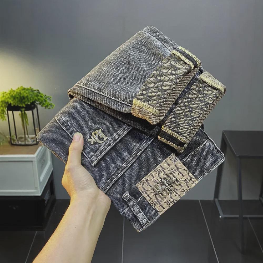 Мужские модные облегающие джинсы Nine-Point весна/осень 2025 года — повседневные брюки высшего качества