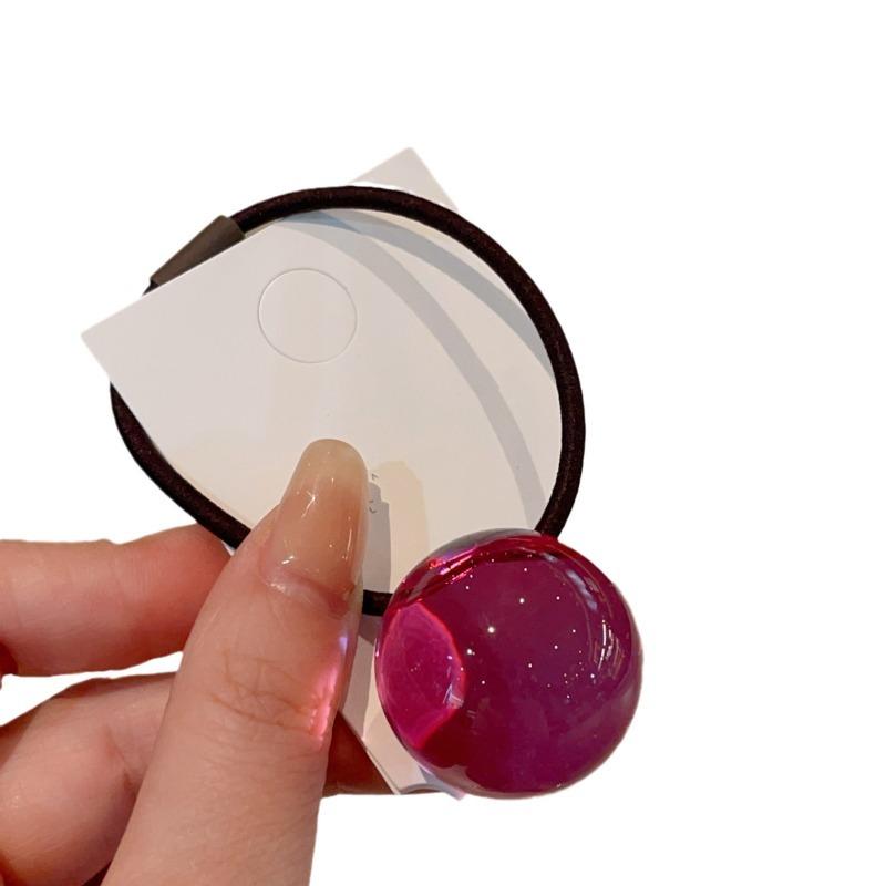 Пара новых цветных легких и прозрачных резинок для волос-шариков, прозрачные желейные шарики, резинки для хвостика, высокоэластичные резинки для волос