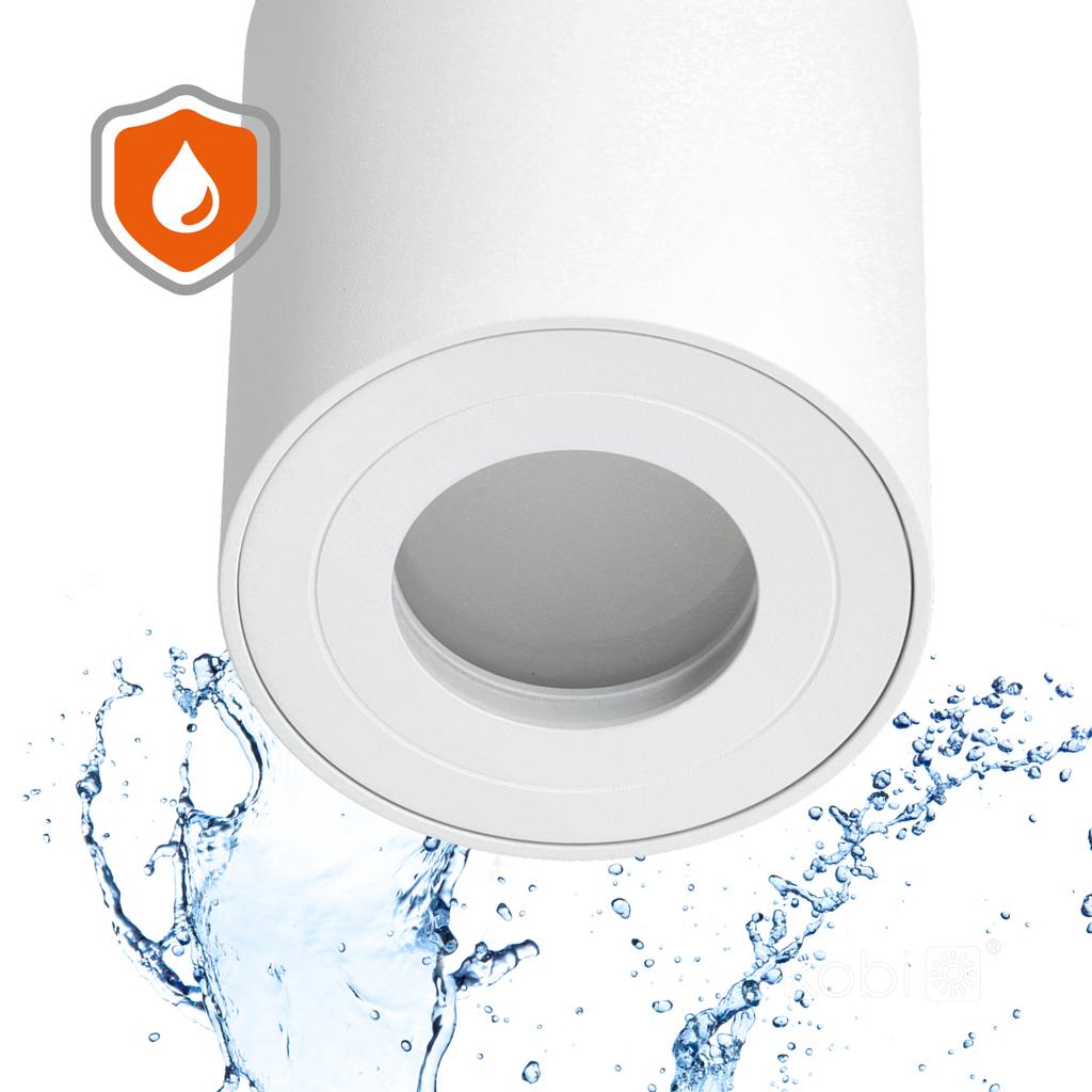 Ceiling light fixture 1xGU10 round IP44 white