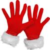 Christmas Red Santa Gloves with White Furry Cuff Cosplay Gloves and Costumes Fancy Dress for Women