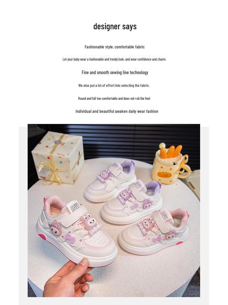 Детские повседневные спортивные туфли с липучками 2026 года с мультяшным принтом - Нескользящие, Весна/Осень, Студенческие одиночные туфли