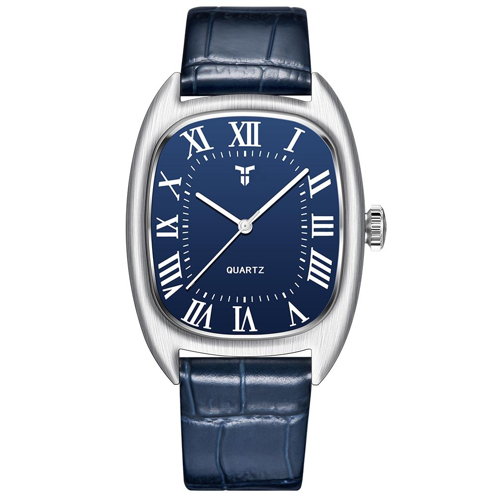 New luxury Men's Quartz Watches TYBERLEY 36MM Classic Leather Watchband Business Wrist Watch for Man Waterproof Sport Watch